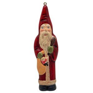 House of Hatten Vintage Santa 5 " Ornament with  Bag Of Toys 1997 Gift